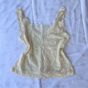 Elegant Cream Lace Tank Top